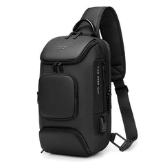 Laptop Backpack Slim Casual Daypack Single Shoulder Sling Backpack Waterproof Crossbody Urban Travel Chest with USB Charging Port