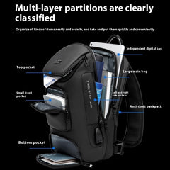 Laptop Backpack Slim Casual Daypack Single Shoulder Sling Backpack Waterproof Crossbody Urban Travel Chest with USB Charging Port