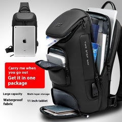 Laptop Backpack Slim Casual Daypack Single Shoulder Sling Backpack Waterproof Crossbody Urban Travel Chest with USB Charging Port